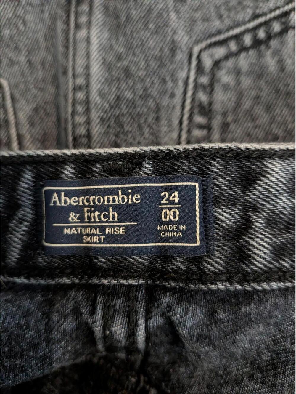 Abercrombie & Fitch Skirt Womens 00 Gray Button Front Denim Mini Natural Rise - Picture 5 of 7